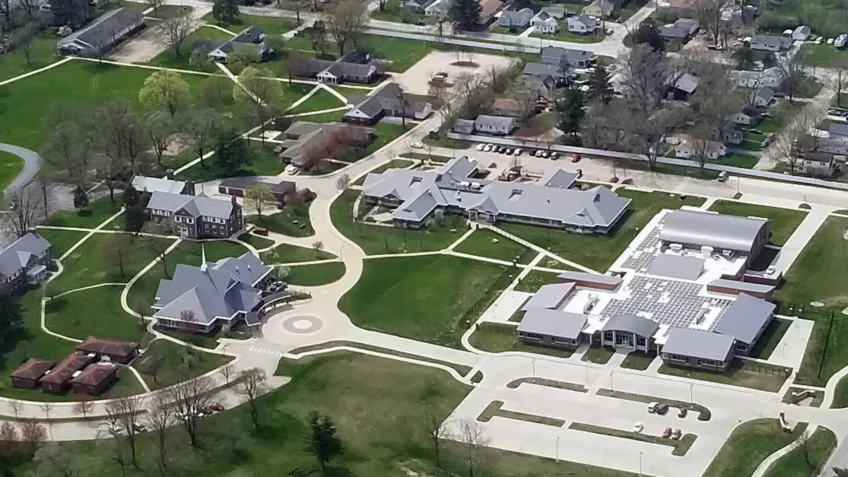 Aerial view of campus