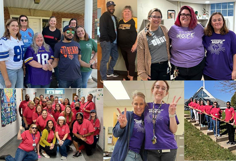 Collage of photos of Cunningham staff during Employee Appreciation Week